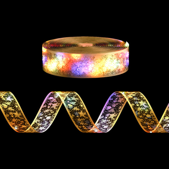 Jingle Jollys 20M Christmas Lights Fairy Ribbon Light 200 LED Xmas Decor Golden