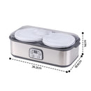 Devanti Greek Yoghurt Maker Machine 2x960ml Large Tubs Temp Control Grey-3