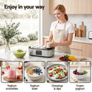 Devanti Yoghurt Maker Machine with 8x180ml Glass Cups Temp Control Black-8