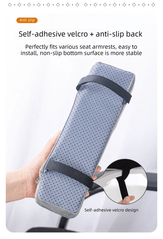 A pair of Memory Foam Chair Armrest Pads Curved Elbow Support Cushion Pink Ergonomic Pressure Relief Cover for Office Gaming Chair WFH Setup - RnR Galore