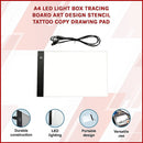 A4 LED Light Box Tracing Board Art Design Stencil Tattoo Copy Drawing Pad - RnR Galore