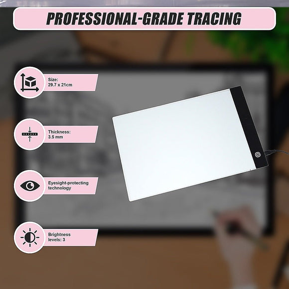 A4 LED Light Box Tracing Board Art Design Stencil Tattoo Copy Drawing Pad - RnR Galore