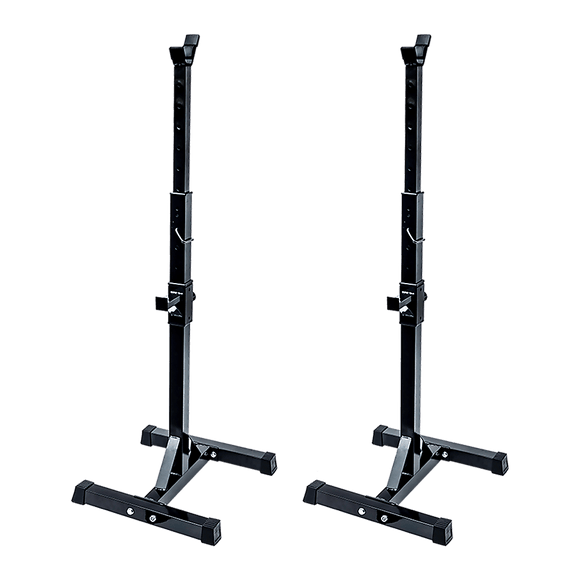 Adjustable Squat Rack Pair Steel Barbell Bench Press Stands Gym Home - RnR Galore