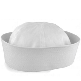 Adult White Sailor Hat Marine Unisex Gob Captain Navy Hen's Night Doughboy Cap - RnR Galore