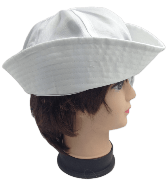 Adult White Sailor Hat Marine Unisex Gob Captain Navy Hen's Night Doughboy Cap - RnR Galore