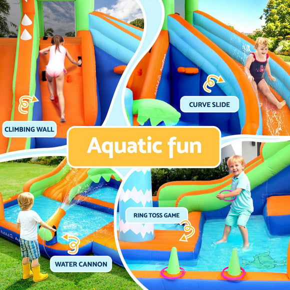 AirMyFun Kids Inflatable Pool Water Double Slide Park Jumping Castle 465X430CM - RnR Galore