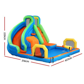 AirMyFun Kids Inflatable Pool Water Slide Cannon Splash Park Castle Outdoor Toys 427X374CM - RnR Galore
