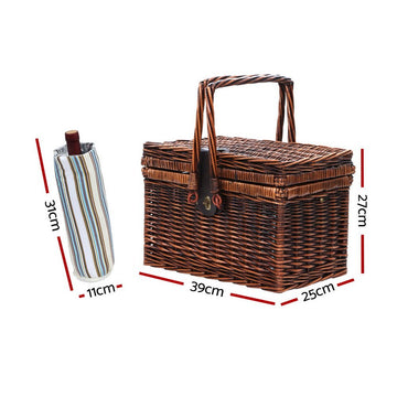 Alfresco 4 Person Picnic Basket Set Folding Insulated bag - RnR Galore