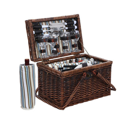 Alfresco 4 Person Picnic Basket Set Folding Insulated bag - RnR Galore