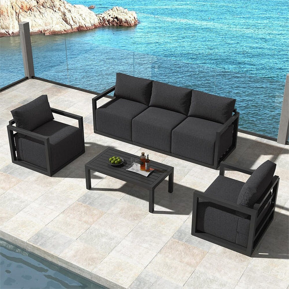 Alfresco 5 - Seater Deep - Seated Patio Set – White - RnR Galore