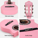 Alpha 34 Inch Classical Guitar Wooden Body Nylon String Beginner Kids Gift Pink - RnR Galore