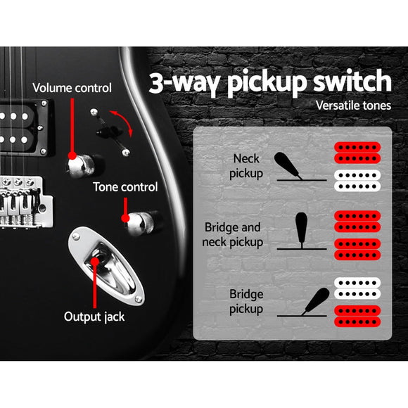Alpha 41 Inch Electirc Guitar Humbucker Pickup Switch Amplifier Skull Pattern - RnR Galore