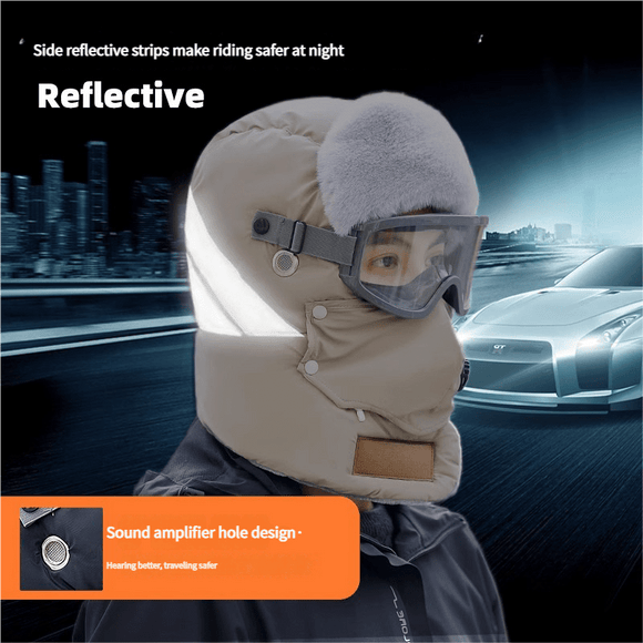 Anti - Fog Thermal Cycling hat - Reflective Safety & Voice Amplification(pink) - RnR Galore