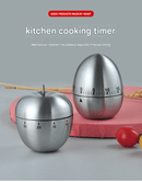 Apple Shape Stainless Steel Kitchen Timer Mechanical Cooking Timer - Wind - Up 60 Minute Countdown Timer - Loud Ring 72dB Baking Tool with Non - Slip Base - Battery - Free Analog Timer for Home Office - RnR Galore