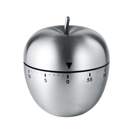 Apple Shape Stainless Steel Kitchen Timer Mechanical Cooking Timer - Wind - Up 60 Minute Countdown Timer - Loud Ring 72dB Baking Tool with Non - Slip Base - Battery - Free Analog Timer for Home Office - RnR Galore