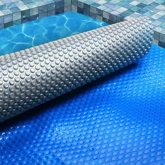 Aqua Buddy Pool Cover 9.5x5m 400 Micron Swimming Pool Solar Blanket Blue Silver - RnR Galore