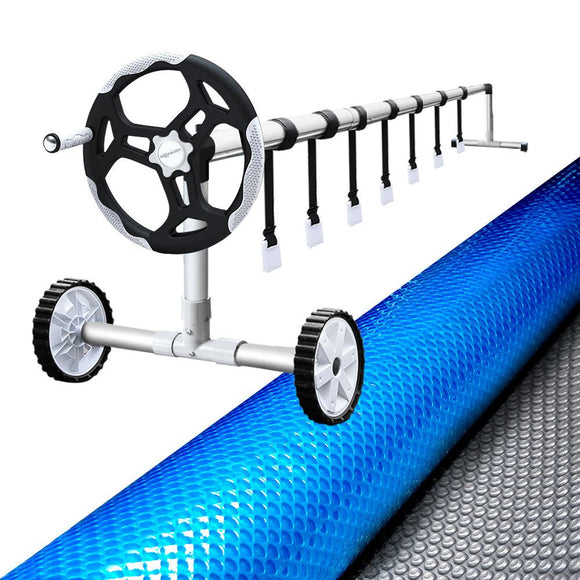 Aquabuddy Pool Cover 500 Micron 10.5x4.2m Silver Swimming Pool Solar Blanket 5.5m Roller - RnR Galore