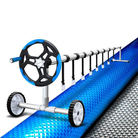 Aquabuddy Pool Cover 500 Micron 10.5x4.2m Swimming Pool Solar Blanket 5.5m Blue Roller - RnR Galore