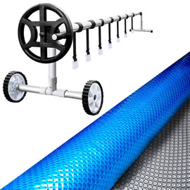 Aquabuddy Pool Cover 500 Micron 6.5x3m Silver Swimming Pool Solar Blanket 4m Roller - RnR Galore