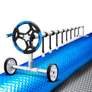Aquabuddy Pool Cover 6.5x3m 400 Micron Silver Swimming Pool Solar Blanket 5.5m Blue Roller - RnR Galore