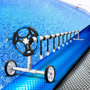 Aquabuddy Pool Cover 6.5x3m 400 Micron Silver Swimming Pool Solar Blanket 5.5m Blue Roller - RnR Galore