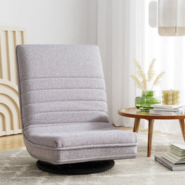 Ariss Swivel Floor Chair 360 Adjustable Foldable Lounge Seat Floor Sofa Chair Grey - RnR Galore