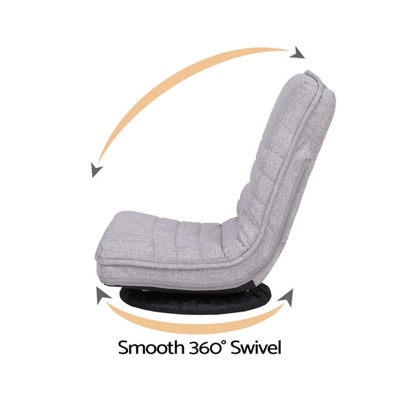 Ariss Swivel Floor Chair 360 Adjustable Foldable Lounge Seat Floor Sofa Chair Grey - RnR Galore