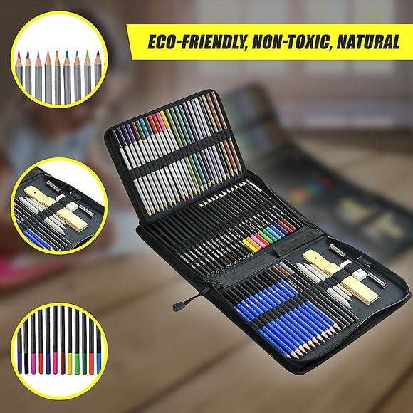 Art Sketch Pencils Oil Drawing Colouring Graphite Charcoal Pencil Set 72pcs/set - RnR Galore