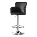 Artiss 1x Leather Bar Stools Swivel Adjustable Gas Lift PU Counter Chairs Black - RnR Galore