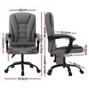Artiss 2 Point Massage Office Chair Fabric Black - RnR Galore