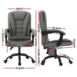Artiss 2 Point Massage Office Chair Fabric Black - RnR Galore