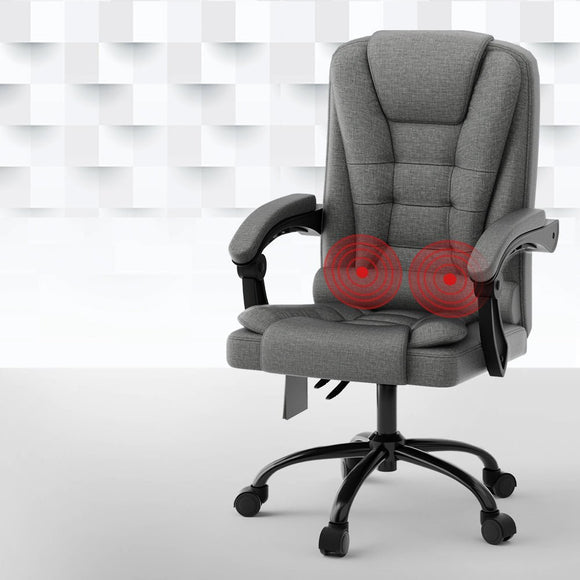 Artiss 2 Point Massage Office Chair Fabric Black - RnR Galore