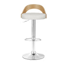 Artiss 2x Bar Stools Adjustable Leather Padded White - RnR Galore