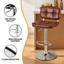 Artiss 2x Bar Stools Kitchen Swivel Gas Lift Counter Chair Tuft PU Leather Brown - RnR Galore