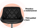 Artiss 2x Bar Stools Leather Padded Gas Lift Stool Black - RnR Galore