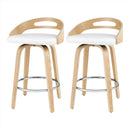 Artiss 2x Bar Stools Swivel Dining Chairs Low Back Counter Seat PU Cushion - RnR Galore