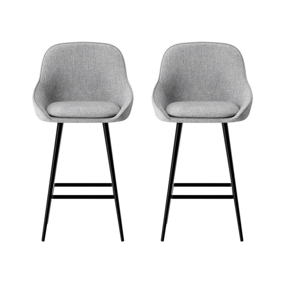 Artiss 2x Bar Stools Upholstered Stool Counter Seat Kitchen Dining Chairs - RnR Galore