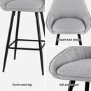 Artiss 2x Bar Stools Upholstered Stool Counter Seat Kitchen Dining Chairs - RnR Galore