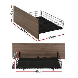 Artiss 2x Bed Frame Storage Drawers Trundle Black - RnR Galore