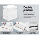 Artiss 2X Bedside Table 2 Drawers Lift - up Storage White - RnR Galore