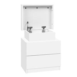 Artiss 2X Bedside Table 2 Drawers Lift - up Storage White - RnR Galore