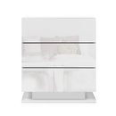 Artiss 2x Bedside Table LED 3 Drawers - MORI White - RnR Galore
