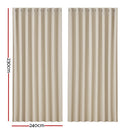 Artiss 2X Blockout Curtains Eyelet 240x230cm Beige - RnR Galore