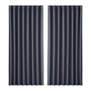 Artiss 2X Blockout Curtains Eyelet 300x230cm Charcoal - RnR Galore
