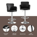 Artiss 2x Leather Bar Stools Swivel Adjustable Gas Lift PU Counter Chairs Black - RnR Galore