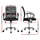 Artiss 2x Mesh Office Chair Mid Back Black - RnR Galore