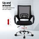 Artiss 2x Mesh Office Chair Mid Back Black - RnR Galore