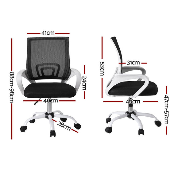 Artiss 2x Office Chair Mesh Computer Gaming Desk Chairs Work Study Mid Back - RnR Galore