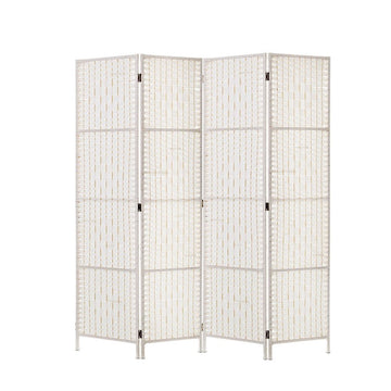Artiss 4 Panel Room Divider Screen Privacy Timber Foldable Dividers Stand White - RnR Galore