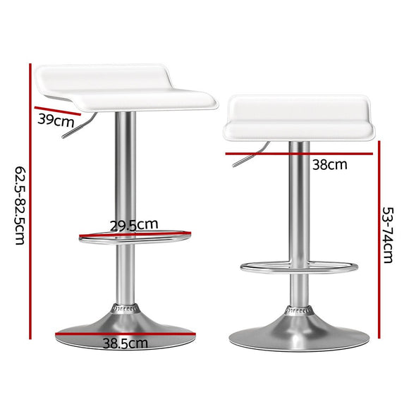 Artiss 4x Bar Stools Faux Leather Chair White - RnR Galore